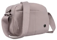 Torebki damskie - PETERSON Mała, lekka i funkcjonalna listonoszka damska z tkaniny fioletowa torebka na ramię kieszonki szeroki regulowany pasek - miniaturka - grafika 1