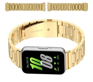 Bizon ze stali nierdzewnej Aura do Galaxy Fit 3 Złoty - Akcesoria do zegarków - miniaturka - grafika 1