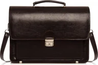 Teczki i aktówki - SKÓRZANA AKTÓWKA TECZKA NA DOKUMENTY SOLOME TH01 CIEMNY BRĄZOWY - miniaturka - grafika 1