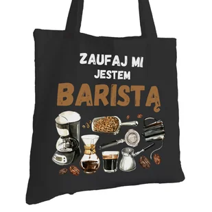 Torba Bawełniana dla Baristy Czarna Na Prezent ekologiczna Trwały Nadruk - Torby i wózki na zakupy Torba Bawełniana dla Baristy Czarna Na Prezent ekologiczna Trwały Nadruk - Torby i wózki na zakupy - miniaturka - grafika 1