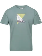 Koszulki sportowe męskie - Regatta Koszulka funkcyjna "Fingal Slogan II" w kolorze miętowym - miniaturka - grafika 1