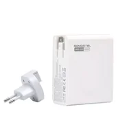 Ładowarki do telefonów - Ładowarka sieciowa Somostel Power Selivery Q24 130W Gan 2x USB-C + 2x USB QC 3.0 Biała - miniaturka - grafika 1