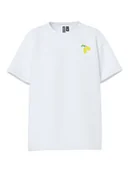 Koszulki i topy damskie - Pieces Koszulka "Alifi" w kolorze białym ze wzorem - miniaturka - grafika 1