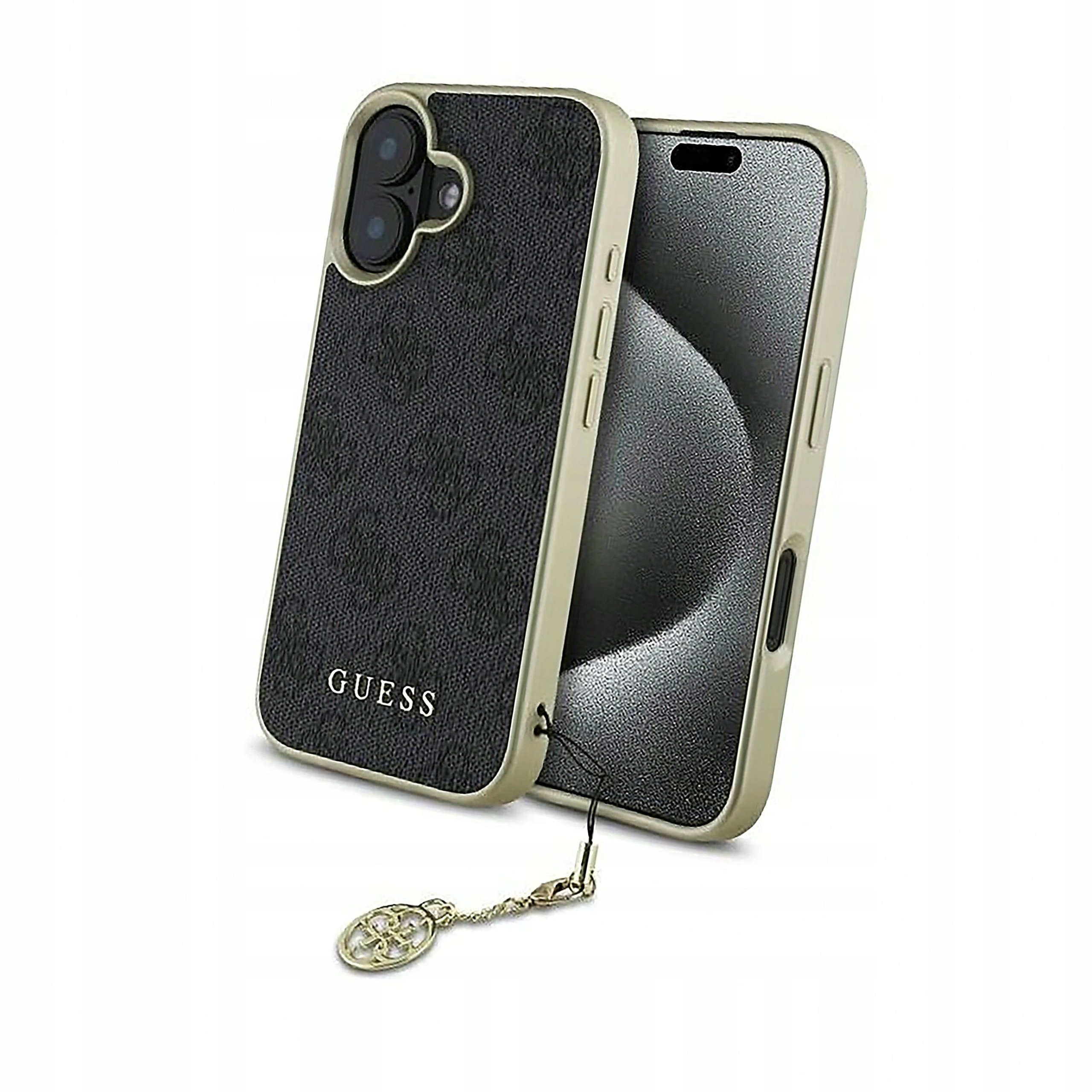 Plecki Etui Guess 4G Charms Collection do iPhone 16 Plus czarne