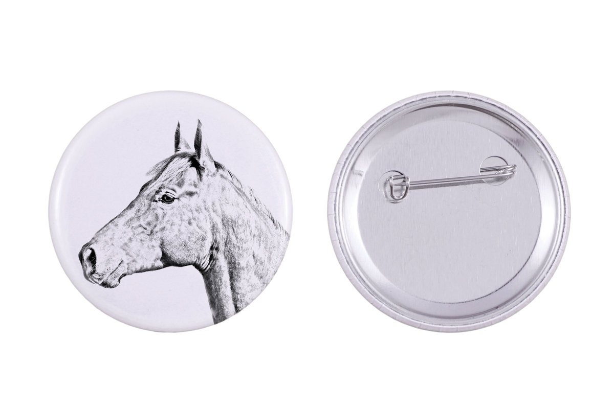 Koń holsztyński - ozdoba koszuli, przypinka do torby, idealny prezent z możliwościa dodanie swojej grafiki marki Art-Dog