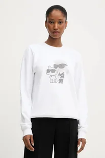 Karl Lagerfeld bluza IKON damska kolor biały z nadrukiem A3W20069 - Bluzy damskie - miniaturka - grafika 1