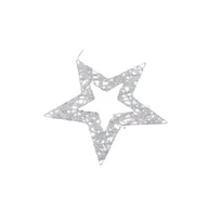 Oświetlenie świąteczne - Gwiazda 15 LED ciepły biały 30 cm srebrny - miniaturka - grafika 1