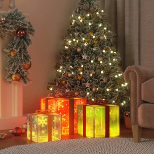 vidaXL Podświetlane prezenty świąteczne, 3 szt., 64 LED, ciepła biel - Oświetlenie świąteczne vidaXL Podświetlane prezenty świąteczne, 3 szt., 64 LED, ciepła biel - Oświetlenie świąteczne - miniaturka - grafika 1