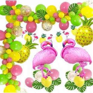 Girlanda balonowa zielona żółta różowa urodziny - Balony i akcesoria - miniaturka - grafika 1