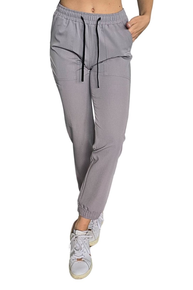 Joggery medyczne ciemne szare casual premium roz. 3XL