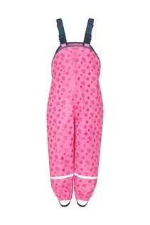 Kurtki i płaszcze dla dziewczynek - Spodnie przeciwdeszczowe  w serduszka różowe - grafika 1