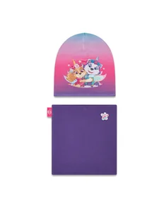 Paw Patrol Komplet czapka i komin CEO-ACCCS-AW25-316PAW Fioletowy - Czapki dla dzieci - miniaturka - grafika 1