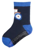 Skarpetki dla dzieci - skarpetki antypoślizgowe z silikonową podeszwą ocieplenie frotte Sterntaler SOFT granatowe traktor [rozmiar stopy: 23/24] - miniaturka - grafika 1