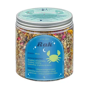 Herbata Zodiakalna RAK - herbaciany susz napar ziołowa mieszanka na astrologiczny prezent upominek podarunek dla osoby ze znakiem zodiaku RAKA - Herbata - miniaturka - grafika 1