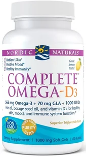 Omega Pharma Nordic Naturals Complete D3 565mg Cytryna 60 kaps Nordic Naturals 304A-300FF - Witaminy i minerały - miniaturka - grafika 1
