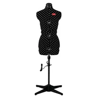 Manekiny wystawowe - PRYM 611752 Manekin krawiecki "Prymadonna Polka Dots" w czarno-białe kropki, regulacja wysokości i obrotu w kropki, rozmiar S (36-42), w zestawie zaokrąglacz spódnicy z mocowaniem szpilki, - miniaturka - grafika 1