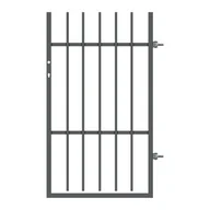 Akcesoria do ogrodzeń - Furtka Maciek ocynk RAL7016 struktura 90 x 150 cm z elektrozaczepem dostosowana do pochwytu prawa - miniaturka - grafika 1