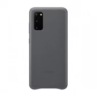 Etui i futerały do telefonów - Samsung Nakładka Leather Cover do Galaxy S20 szary - miniaturka - grafika 1