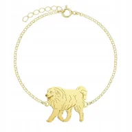 Bransoletki - Bransoletka Złota z psem Pirenejski Pies Górski 925 Biżuteria GRAWER GRATIS - miniaturka - grafika 1