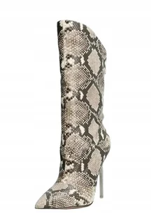 GUESS KOZAKI KOWBOJKI WZÓR SKÓRY WĘŻA NA SZPILCE 35 GPA - Kozaki damskie - miniaturka - grafika 1