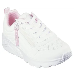 Buty Skechers Uno Lite - Easy Zip 310387L Wht białe - Buty dla dziewczynek - miniaturka - grafika 1