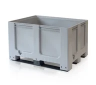 Szafy i regały magazynowe - B2B Partner Skrzyniopaleta - Big Box - 1200x1000x760 mm, 3 płozy 980830 - miniaturka - grafika 1