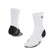 Skarpetki męskie - Sakrpetki treningowe uniseks Under Armour Project Rock Ad Playmaker 1pk Mid - białe - miniaturka - grafika 1