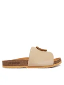 Klapki i japonki damskie - LOVE MOSCHINO Klapki JA28363G0OIG5104 Beżowy - miniaturka - grafika 1