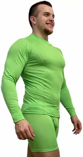 Koszulki sportowe męskie - SPORT T-shirt z długim rękawem - męska .L .zielony - grafika 1