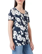 Koszulki i topy damskie - ICHI IHLISA damska koszulka z krótkim rękawem, z okrągłym dekoltem i kwiatowym nadrukiem, Total Eclipse Flower Print (201163), XS - miniaturka - grafika 1
