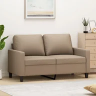 Sofy i kanapy - vidaXL 2-osobowa sofa, kolor cappuccino, 120 cm, sztuczna skóra - miniaturka - grafika 1