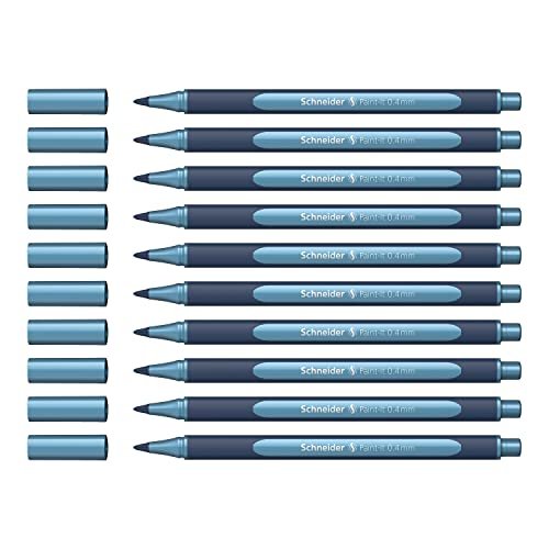 Schneider ML05001030 metaliczne długopisy kulkowe (szerokość skoku 0,4 mm, wysoce metaliczny atrament, szybkoschnący, obudowa wykonana w 88% z tworzywa sztucznego na bazie biologicznego), 10 sztuk w