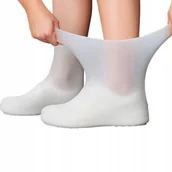 Akcesoria obuwnicze - Ochraniacze Na Buty Silikonowe TSG-464 Wodoodporne Przeciwdeszczowe Białe - miniaturka - grafika 1