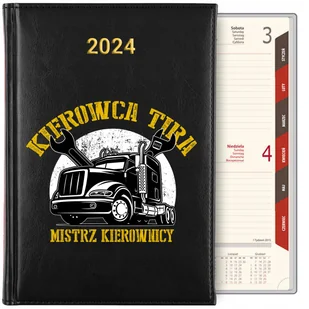KALENDARZ DZIENNY TERMINARZ PLANER A5 2025 CZARNY NAJLEPSZY KIEROWCA WZORY - Notesy i bloczki - miniaturka - grafika 1