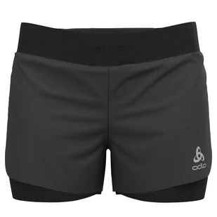 Spodenki do biegania damskie Odlo 2-in-1 ZEROWEIGHT czarne - Spodnie sportowe damskie - miniaturka - grafika 1