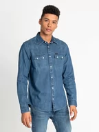 Koszule męskie - Męska Koszula Jeansowa Lee Rider Shirt Dipped Blue L851Plla-S Tall - miniaturka - grafika 1