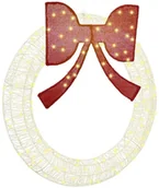 Ozdoby bożonarodzeniowe - vidaXL Wianek Ze LED Lights Ciepła biel 120 cm Akryl - miniaturka - grafika 1