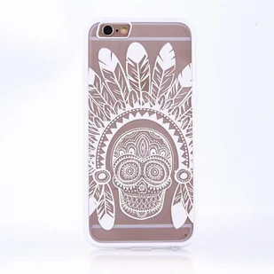Etui na telefon komórkowy Mandala dla Samsung Galaxy S6 Design Etui ochronne Pokrowiec Motyw Pióra Czaszka Pokrowiec Torba Zderzak Biały - Etui i futerały do telefonów - miniaturka - grafika 1