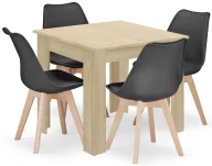 Stoły z krzesłami - Zestaw skandynawski stół dąb sonoma i 4 czarne krzesła Z3-G04 - miniaturka - grafika 1