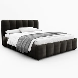 Łóżko tapicerowane 4578G 180x200 Welur Czarny - Łóżka - miniaturka - grafika 1