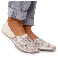 Baleriny - Damskie Skórzane Baleriny Maciejka Beżowo-Złote 01930-81 beżowy złoty - miniaturka - grafika 1