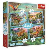 Puzzle - Trefl Puzzle 4w1 Wyjątkowe dinozaury - miniaturka - grafika 1