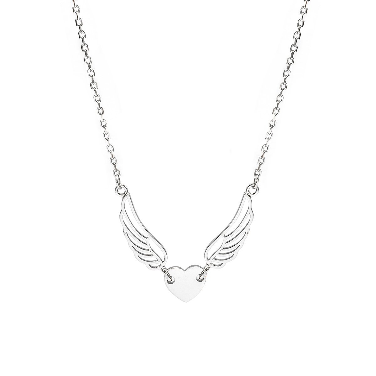Srebrny naszyjnik celebrytka 925 Skrzydlate Serce