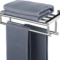 Wieszaki łazienkowe - Podwójny wieszak na ręczniki, ścienny, łazienkowy, wieszak na ręczniki ze stali nierdzewnej do kuchni i toalety, 40 cm, polerowany chrom - miniaturka - grafika 1