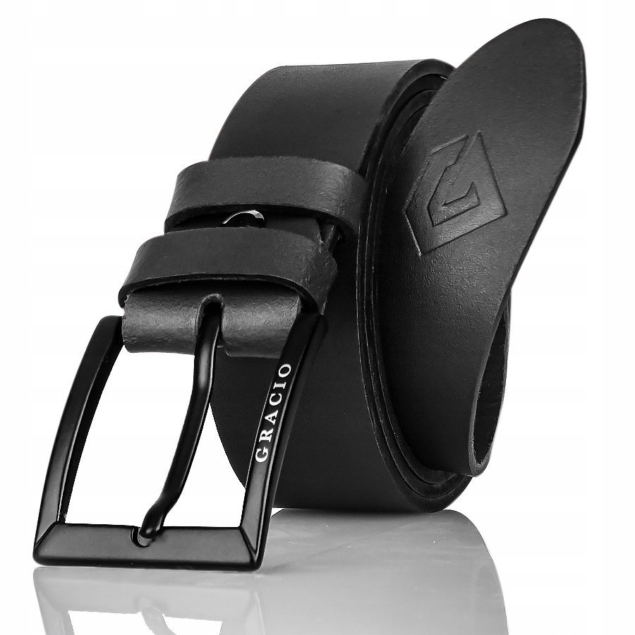 Prezent dla TATY Pasek CZARNY z GRAWEREM GRACIO 95 cm