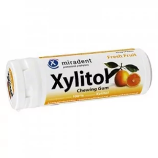 MIRADENT Xylitol guma do żucia antypróchnicowa smak owoce cytrusowe 30 sztuk - Gumy do żucia, lizaki, dropsy - miniaturka - grafika 1