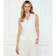 Kamizelki damskie - Marc Cain Lniana kamizelka Slim Fit - miniaturka - grafika 1