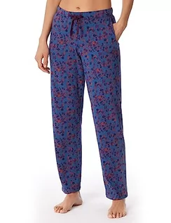 Spodnie damskie - Schiesser Damskie spodnie do spania długie mieszanka bawełny + relaks, fioletowe kwiaty, 38, Lila Floral - grafika 1