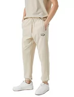 Spodenki męskie - Koton Męskie spodnie dresowe z nadrukiem, ecru (002), L - miniaturka - grafika 1