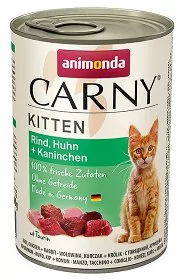 Animonda Carny Kitten smak wołowina kurczak i królik 400g 4017721837132 - Mokra karma dla kotów - miniaturka - grafika 1